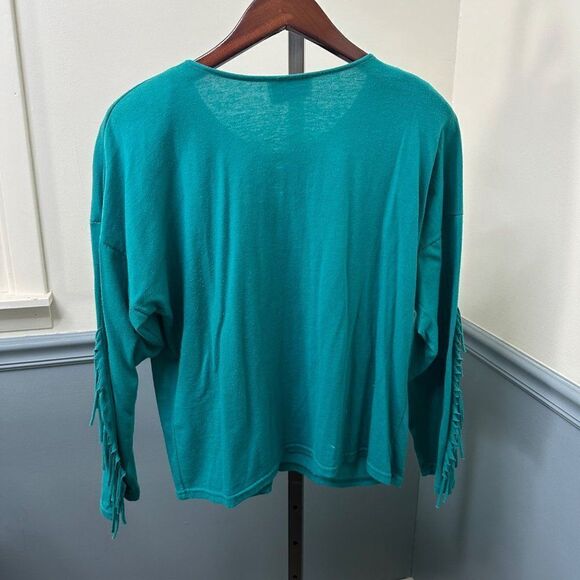 Vintage 90s Sassa Western Fringe Long Sleeve Shirt Top Size Large - Picture 4 of 4